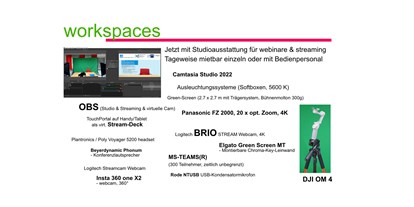 Coworking Spaces - Deutschland - Alles für online-Veranstaltungen vorhanden - PCMOLD® workspaces