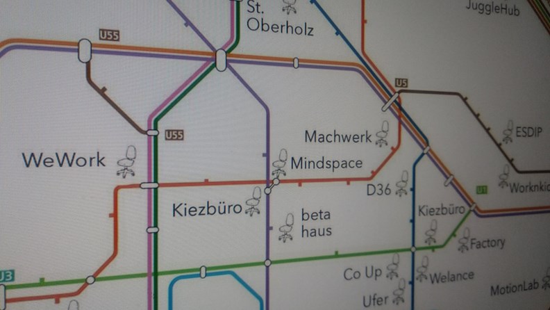 Coworking Spaces in Berlin - BVG Karte - Coworking Spaces
