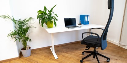 Coworking Spaces - Typ: Bürogemeinschaft - Salzburg - Beispiel für Arbeitsplatz mit höhenverstellbarem Tisch - Ibex Web Space Coworking Obertrum