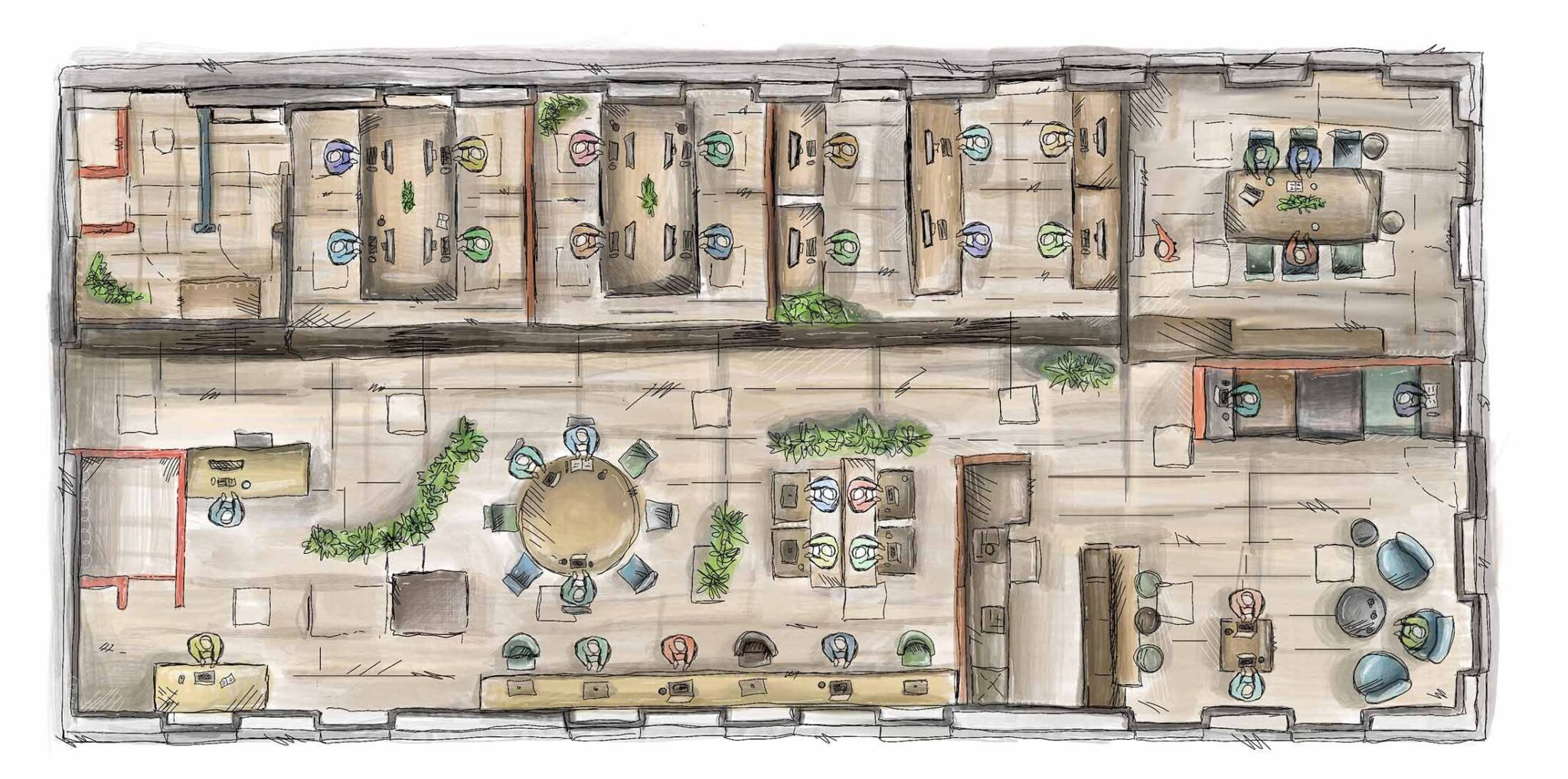 Coworking Space - Grundriss - DOT.coworking