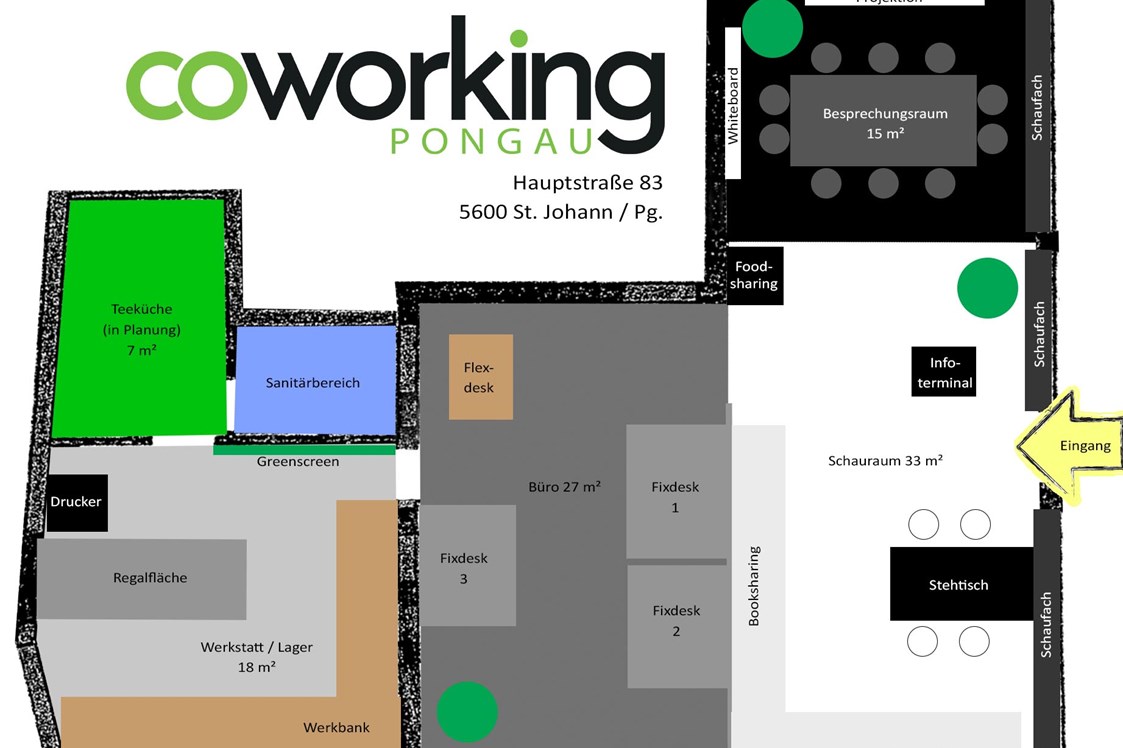 Coworking Space: Grundriss - Coworking Pongau - St. Johann im Pongau