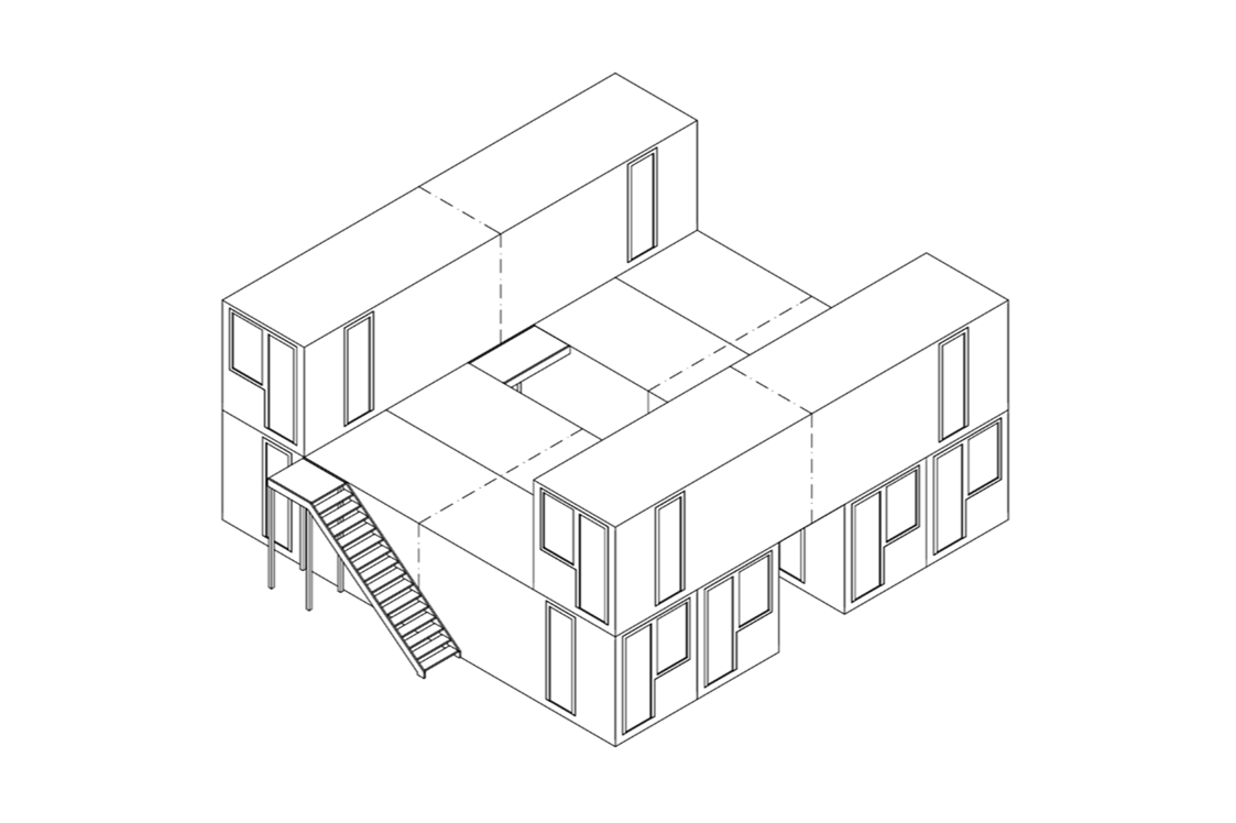 Coworking Space: 3D-Planung Containerinsel II - Arbeiten im Coworking Space // Bewohner des Innovationsdorfs werden // ZUKUNFT.unternehmen