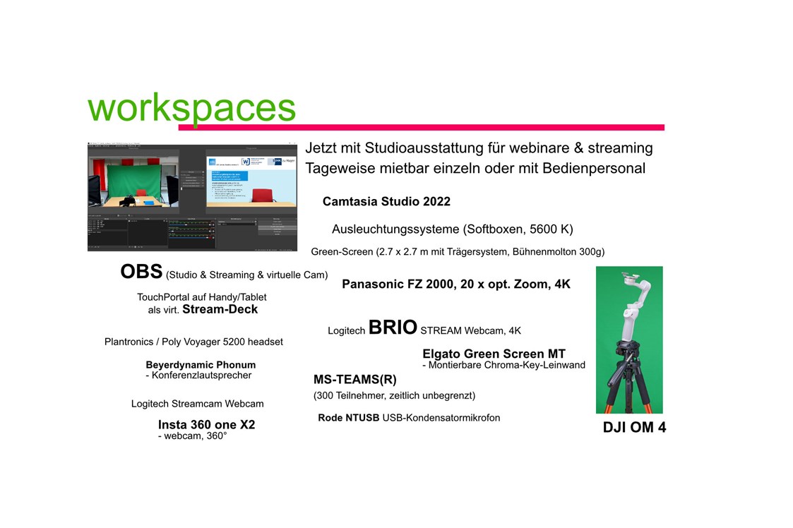 Coworking Space: Alles für online-Veranstaltungen vorhanden - PCMOLD® workspaces