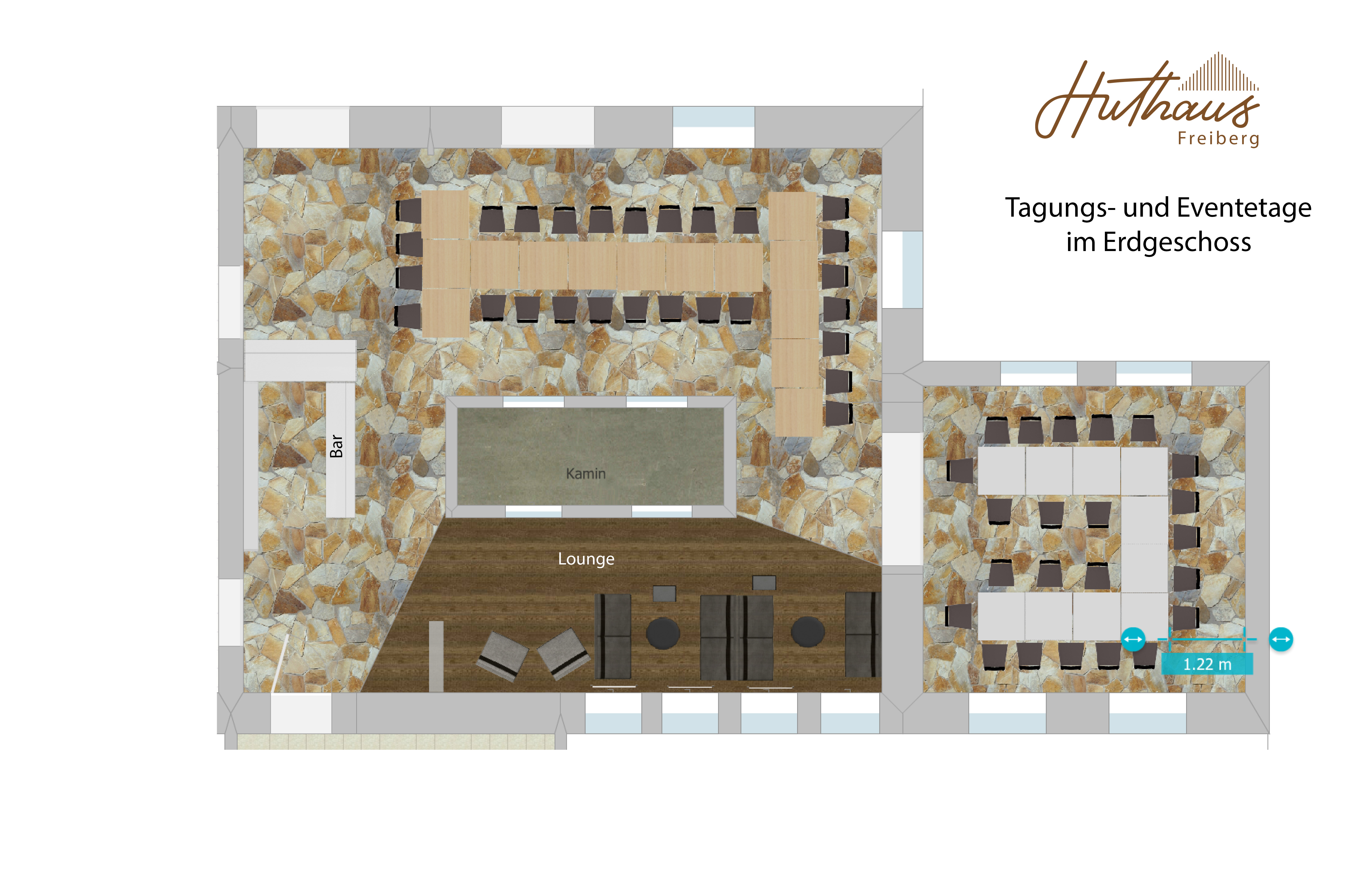 Coworking Space: Unsere Tagungslocation im Erdgeschoss - Coworking und Tagungen im Huthaus Freiberg: Flexible Arbeitsräume für Start-ups, Kreative, Unternehmen, Bildung & Wirtschaft