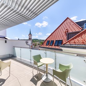 Coworking Space: Dachterrasse für Mieter:innen & deren Kund:innen
Fotocredit: Stephan Huger - FRAU iDA