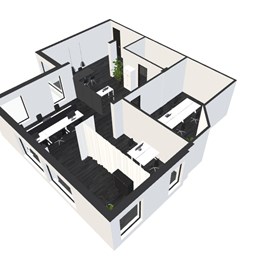 Coworking Space: Grundriss
(3-D-Modell) - CoWorking@A66 "Get Space at the right Place"
