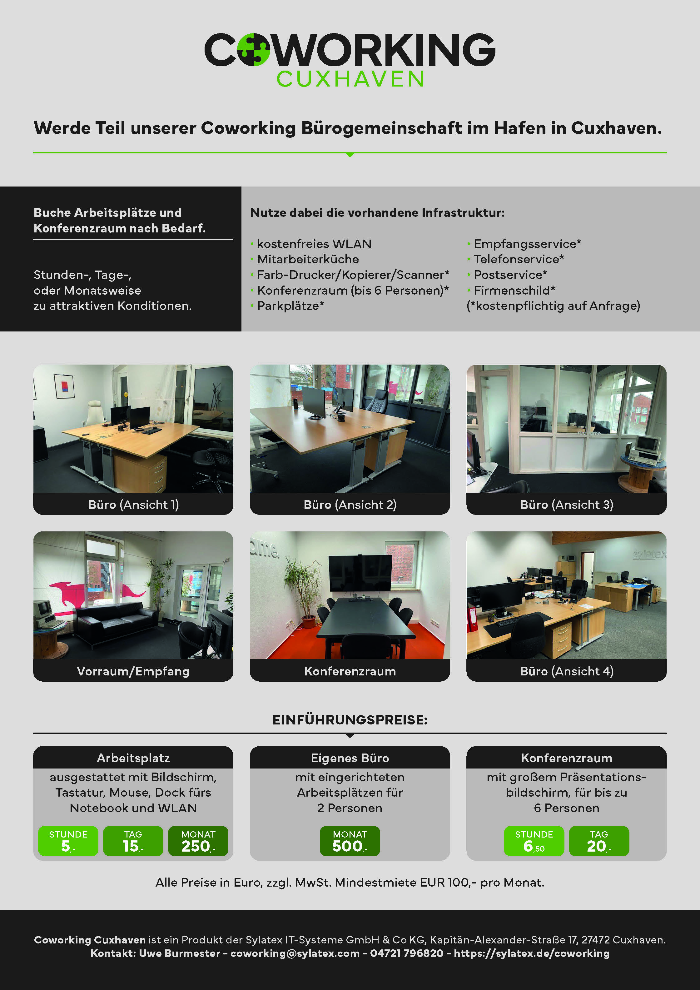 Coworking Space: Flyer - Coworking Cuxhaven by Sylatex